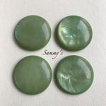シェル風マーブルカボション 30mm パールグリーン 2個set