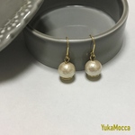 送料無料＊コットンパールのシンプルピアス/イヤリング