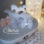 【くすみピンク】星のチャームのシフォンリボンヘアクリップ♡