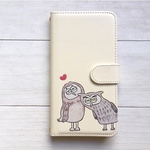 ふくろう  手帳型スマホケース