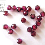 【30粒】カットが入ってキラキラ。天然石/ロードライトガーネット(品質AAA)　3mm珠カット　30粒*【今プレ】