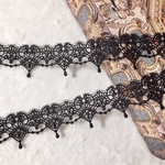1m 綺麗 ロココ風 ケミカルレース ブレード 黒 BK190527 ハンドメイド 手芸 素材 材料 DIY
