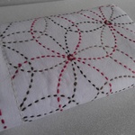 刺し子ふきん　花刺し