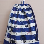 巾着袋(33×28)＊宇宙＊〜体操着・給食着入れ