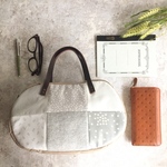 【Sale！5/24まで】そらまめバッグ(various patch - gray tone -)
