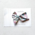 カーサノンナ別注 新作 リバティリボン pinwheel   bow ヘアリボンクリップピン ベッツィ ストロベリームース Mサイズ