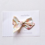 カーサノンナ別注 新作 リバティリボン pinwheel   bow ヘアリボンクリップピン ベッツィ カーサノンナ限定 オレンジソルベ  Mサイズ