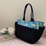 ハンドメイド☆青薔薇柄トートバッグM