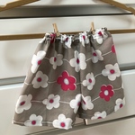 ハンドメイド♡手ぬぐいハーフパンツ【グレー花柄】