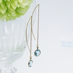 14Kgf｜Sky blue topaz earrings アメリカンピアス or イヤリング