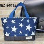 M様ご予約品　スター（紺）　辞典が2冊入るバッグ
