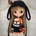 ネオブライス  服 ニット  垂れうさみみとくまちゃんポッケのドレス ハロウィン