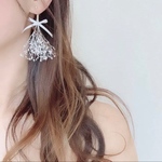 かすみ草とサテンリボンのイヤリング♡ウェディング