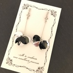 シルバーピアス/イヤリング♡スパンコールBlack✖️silver