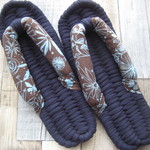 布ぞうり：dark blue24.5cm/sparkling flower