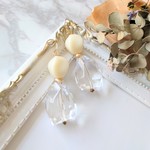 レトロアイスピアス ホワイト 夏 金属アレルギー対応 チタン 樹脂ピアス イヤリング 樹脂ノンホール
