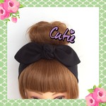 【送料無料】黒★リボン付きヘアバンド