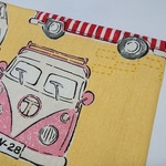 カットクロス｜10番オックス生地｜72cm×50cm｜カラフルワゴン｜イエロー｜綿｜コットン｜車｜プリント