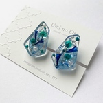 涼しげブルーのお花のピアス/イヤリング