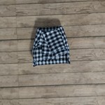腰巻き風チェックシャツblack1