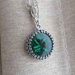 シルバー　４ leaf clover 　Intaglio Cabochon ネックレス