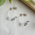ハーフフープ＆クラッククォーツ【ｲﾔﾘﾝｸﾞ・ﾉﾝﾎｰﾙﾋﾟｱｽ・ﾋﾟｱｽ】---Claire---