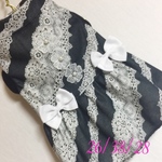 完成品☆レース柄ワンピース（黒グレー