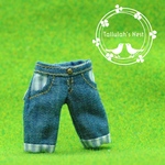 Blue Ivy-stripe  ポケット付クロップドジーンズ：オビツ11サイズ 