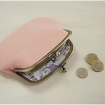 ■ベルギーリネンの親子がま口財布 / マカロン・ストロベリー■　plum(bglnn-stpi)
