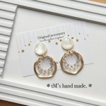 再販 リニューアル！！ きれいめ＊ツイストクリアフープ＊ペンタゴン＊イヤリング/ピアス