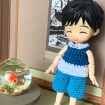 ★オビツ11サイズ 襟付きノースリーブトップス＆サマーハーフパンツセット   R