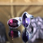 【cherry7star様リングのオーダー】ロードライトガーネット＆マーキーズカットアメジストリング