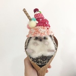 Lサイズ・アイス帽子、小動物用帽子