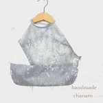new! 洗える✿長袖お食事エプロン/dried flower gray x white