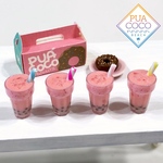 再販【4色ストロー】 苺のタピオカシェイク