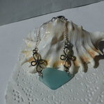 シーグラスのシルバーブレスレット