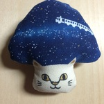キノコねこブローチ（銀河鉄道）