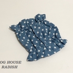 スヌード スター柄  Wガーゼ 【ビンテージブルー】 たれ耳わんこ  犬服 ドッグウェア 