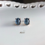 ≪14kgf≫vintage swarovski スターブルー 一粒ピアス