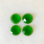 Vintage Green Faceted 16mm Cabochons 