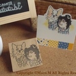 ふたり一緒♡オーダーメイド　stamp 　5㎝×5㎝（ポストカードのおまけ付き♡）