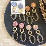 大ぶり クリアオーバルリング ピアス/イヤリング