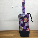 ［受注作製］丸花紫×紺刺し子 ミューラーボトル用カバー