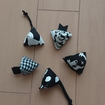  猫おもちゃ　テトラ　まきびし　白黒猫柄　モノトーンセット　