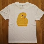 【メンズS】「セキセイインコ（ルチノー）」Tシャツ（カラー：ホワイト）