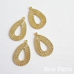 6pcs ドロップチャーム ロープデザイン ゴールド