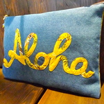 ALOHA × DENIM  クラッチバッグ