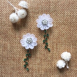 ✨🌿🕊Spruced up fairy🕊🌿妖精のおめかしイヤリングorピアス🌿Green leafでおめかしver.💎Swarovski&baby Pearl💎お出かけ パール ギフト