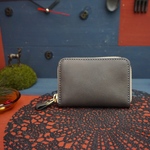 ✨新色✨☆小さな財布☆ラウンドファスナー☆全12色☆グレー☆長財布☆レザー☆本革☆コインケース☆カードケース☆小銭入れ☆セミオーダー☆ジャバラ☆メンズ☆コンパクト☆レディース