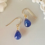 ✳︎14kgf✳︎タンザナイトのドロップピアス